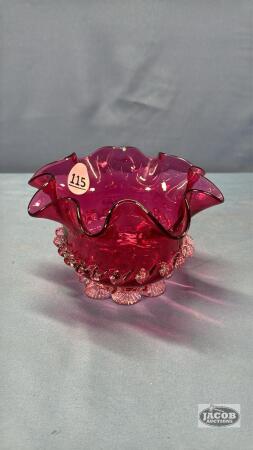 CRANBERRY 3IN TALL FLUTED BOWL