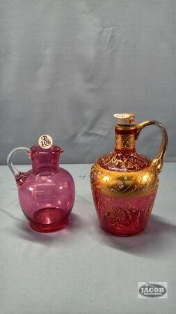 CRANBERRY PITCHER & CRANBERRY JUG