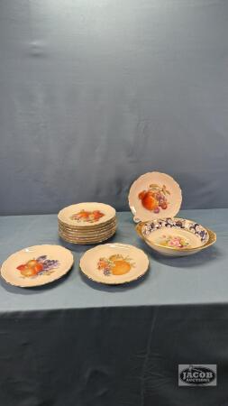 (11) 7.5IN BAVARIA/GERMANY FRUIT PLATES WITH D&Eacute;COR