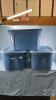 (3) TUFF STORE 63L TOTES - ONLY 2 LIDS