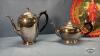 4 PC SILVER PLATE TEA SET WITH 12.5IN TIN TRAY - 4
