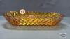 CARNVIAL GLASS RELISH BOWL WITH SMALL FIGURINES - 4