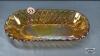 CARNVIAL GLASS RELISH BOWL WITH SMALL FIGURINES - 5