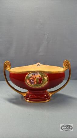 VINTAGE RUBY RED SEVRES STYLE CERAMIC PLANTER/URN