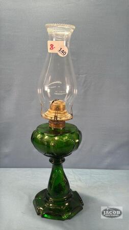 COAL OIL LAMP WITH GREEN BASE