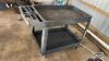 (1) PLASTIC FOUR WHEELED CART WITH TWO SHELVES 46IN X 25IN X 33IN TALL - 3