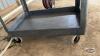 (1) PLASTIC FOUR WHEELED CART WITH TWO SHELVES 46IN X 25IN X 33IN TALL - 6