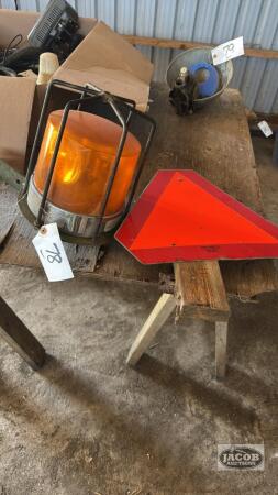 BEACON LIGHT WITH SLOW MOVING VEHICLE SIGN