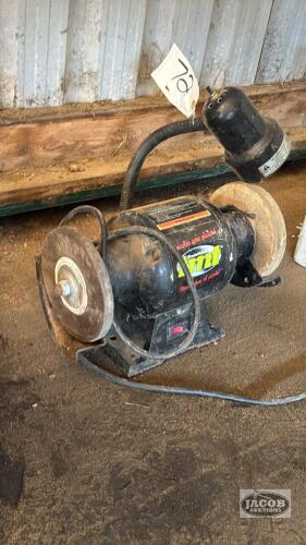 6IN BENCH GRINDER WITH WORK LIGHT.