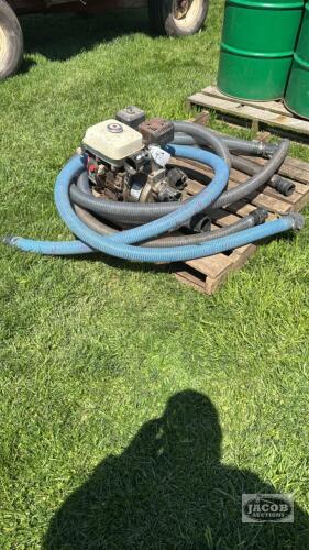 RED LION 2IN GAS WATER PUMP WITH QUANTITY OF HOSE