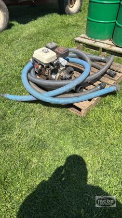 RED LION 2IN GAS WATER PUMP WITH QUANTITY OF HOSE