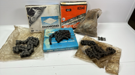 Lg. Assortment of Roller Chain & Splicer Links -Various Sizes