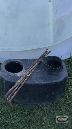 PAIR OF ROUND POLY CALF HUTCHES