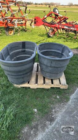 SEE NOTE: PAIR OF RUBBERMAID WATER TROUGHS