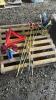 LOT OF MAGNETIC, FLASHERS, SAFETY TRIANGLES, LANEWAY MARKERS, AND 10 PEGS