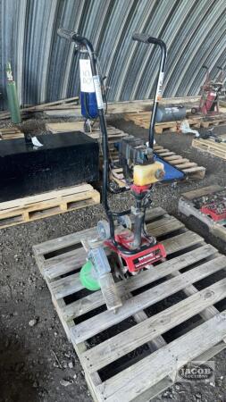 YARD MACHINES 31CC TILLER (NOT RUNNING) AND PROPANE FOGGER