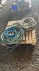 LOT OF GARDEN HOSE, SPRINKLER HEAD, AND LIQUID FERTILIZER LINE