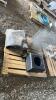 LOT OF CHICKEN WIRE, TARP, AND POST BASES - 5