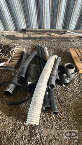 LOT OF POLY PIPE AND SHORT BIG O TILE PIECE PIECES