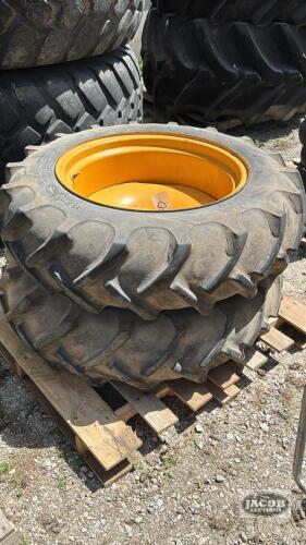 PAIR OF 11.2-24 TIRES ON 8 BOLT RIMS