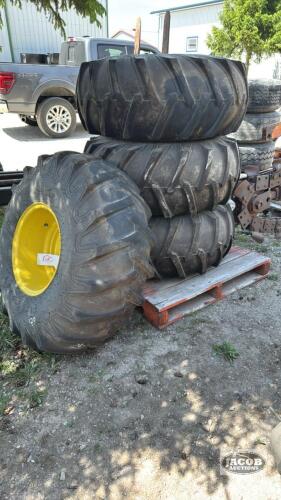 (4) FIRESTONE 16.5L-16.1 TIRES ON 8 BOLT RIMS
