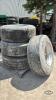 (4) UNMATCHED 385/65R22.5 TIRES ON 8 BOLT RIMS - 3