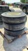 ASSORTED 12R22.5 TIRES ON 8 BOLT HORST RIMS - 6