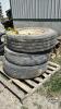 (3) ASSORTED 11R22.5 TIRES ON RUSTY RIMS