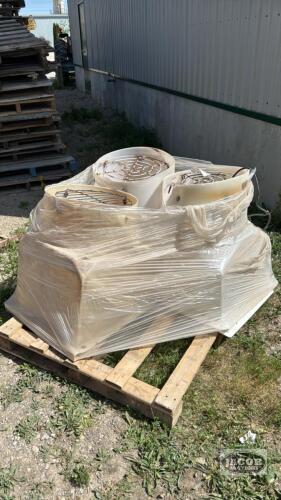 (3) 18IN POLY BARN FANS (SOME DAMAGED)