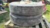 (2) UNMATCHED 11R22.5 TIRES ON 10 BOLT STEEL RIMS - 3