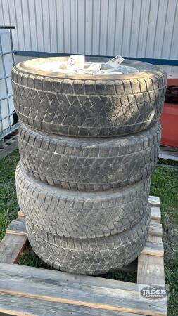 SET OF BRIDGESTONE 245/65R17 TIRES ON 5 BOLT RIM