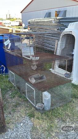 (3) 5FT RABBIT CAGES WITH FEEDERS