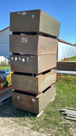 (5) STACKABLE STEEL BINS