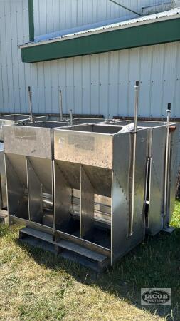 (4) STAINLESS STEEL WET DRY HOG FEEDERS