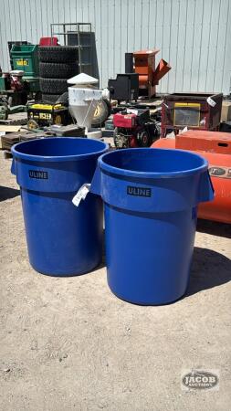 (2) LARGE ULINE GARBAGE BINS