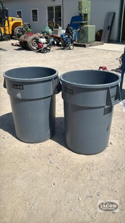 (2) LARGE ULINE GARBAGE BINS