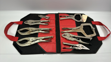 8 Sets of Locking Pliers -5 are Vise Grip, 3 are Lock Jaw