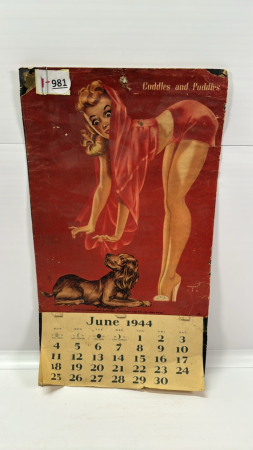 1944 Naughty Calendar in Fair Condition