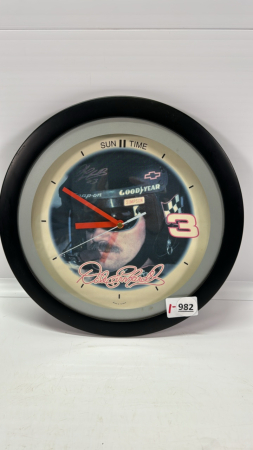 Dale Earnhart Battery Clock -11in Diameter