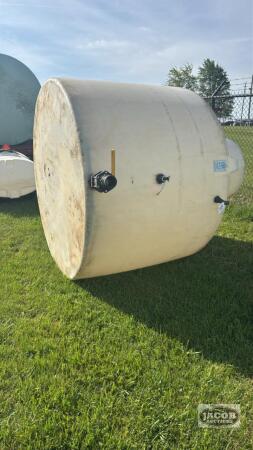 80IN DIAM. X 6FT HIGH POLY TANK WITH VALVE