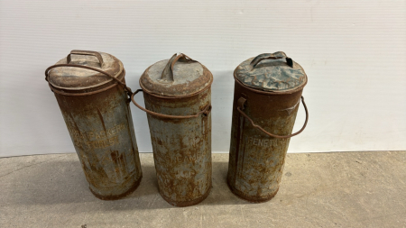 3 Well Weathered Cream Cans