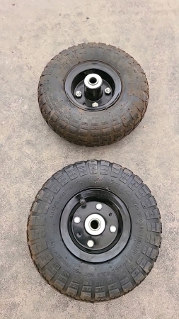 Pair of Unused 4.10/3.50-4 Tires and Rims