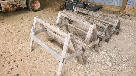 Lot of 4 Wooden Sawhorses