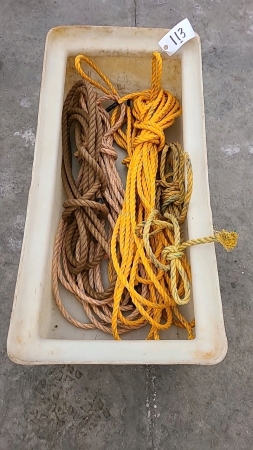 Lot of Ropes in Poly Tub