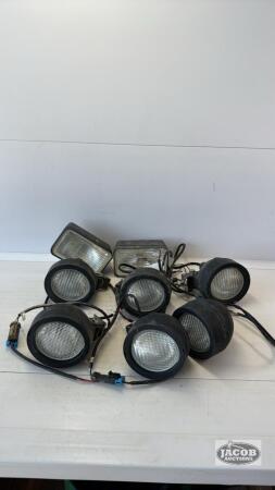(8) CLEAR TRACTOR WORK LIGHTS
