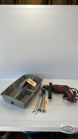 ELECTRIC DRILL WITH TRAY & (3) STANDARD WRENCHES
