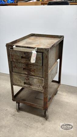 STEEL ROLLING CART WITH (3) DRAWAERS