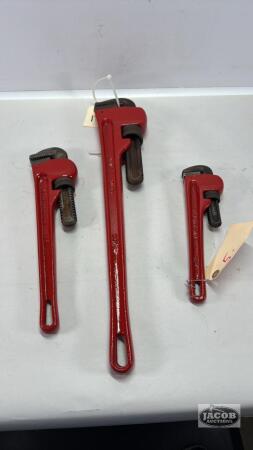 (3) STEEL PIPE WRENCHES