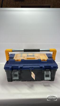 MASTERCRAFT PLASTIC TOOL BOX WITH CONTENTS