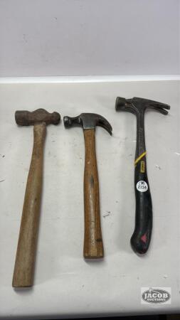 (2) CLAW HAMMERS (1) BALL PEEN HAMMER